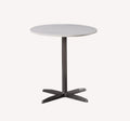 Moody round white marble look bistro side table