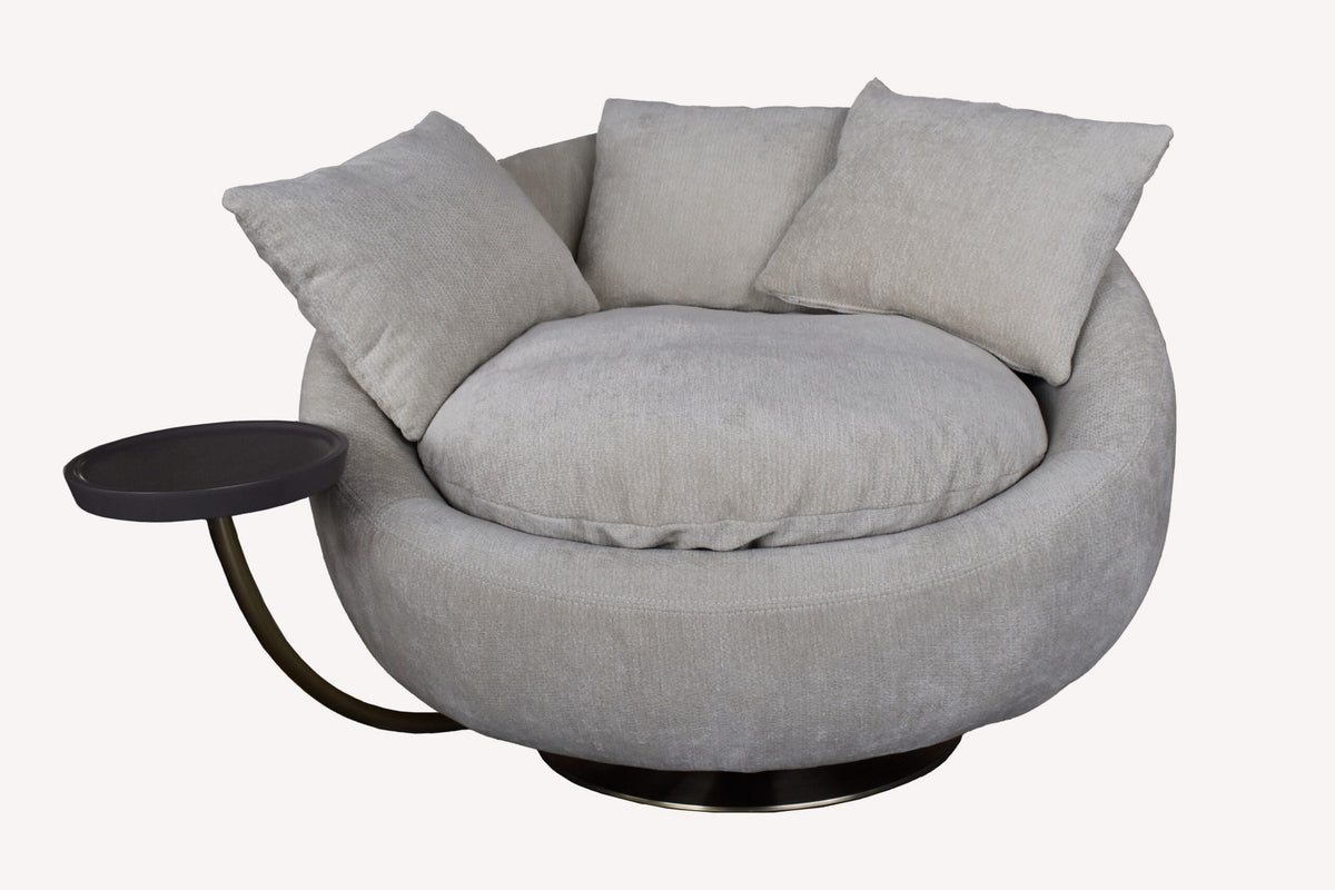 Life swivel chair with matching gray side table