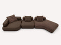 Lumina modular sectional on rounded wood base with integrated side tables