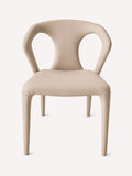 Agos blush vegan leather dining chair with open looping back