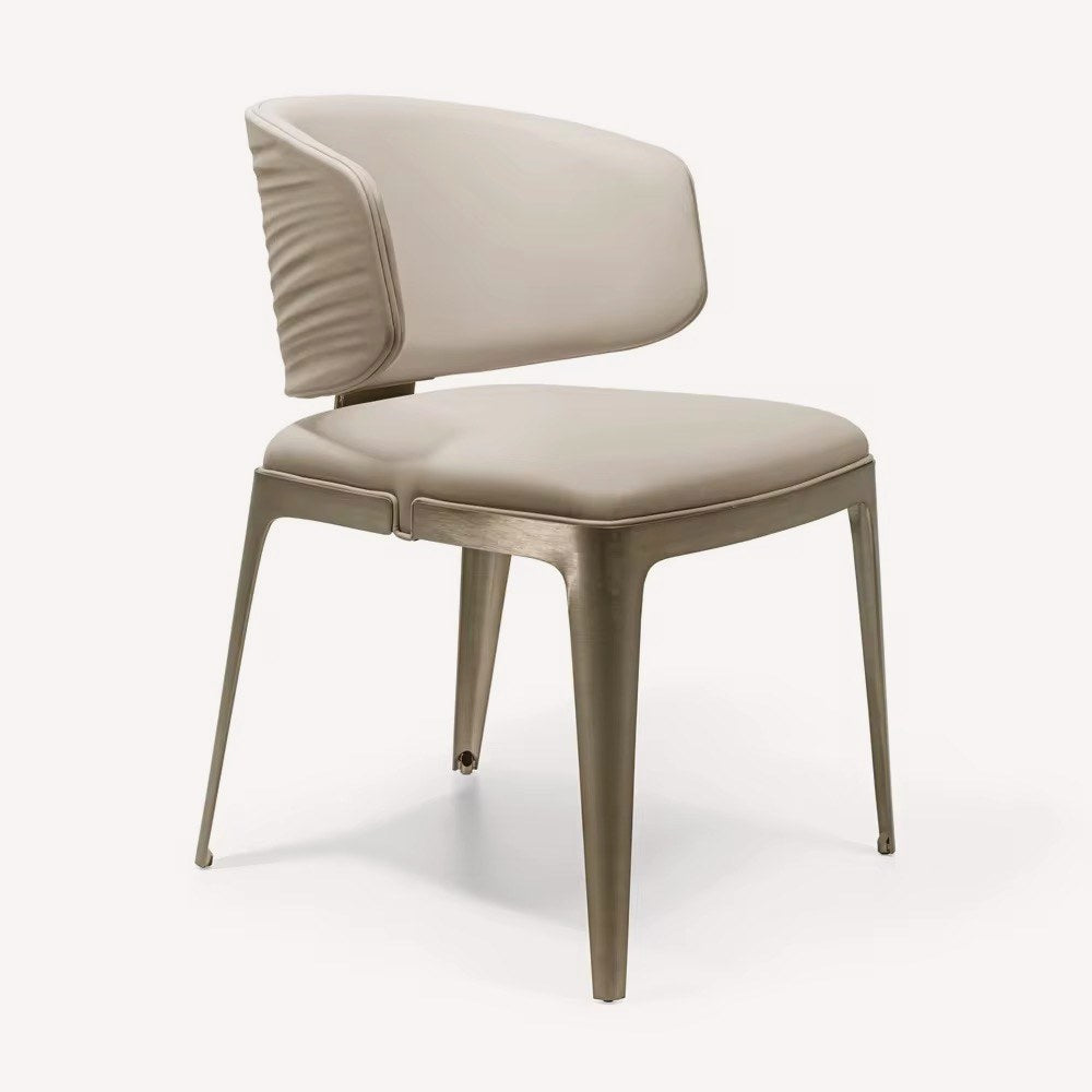 Diamond sahara vegan leather dining chair with brushed gold legs
