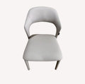 Sahara light gray vegan leather dining chair with curved open back