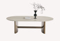 Patrice cream oval coffee table on curved legs