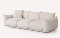 Lunara deep-seat sofa with rounded lines in light fabric