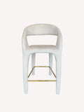 Apollo curved back counter stool with gold metal stretcher