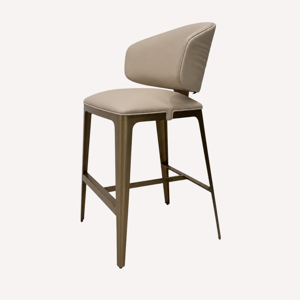 Diamond upholstered counter stool on stainless steel frame
