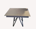 Marshall square gray extendable dining table on angular black legs