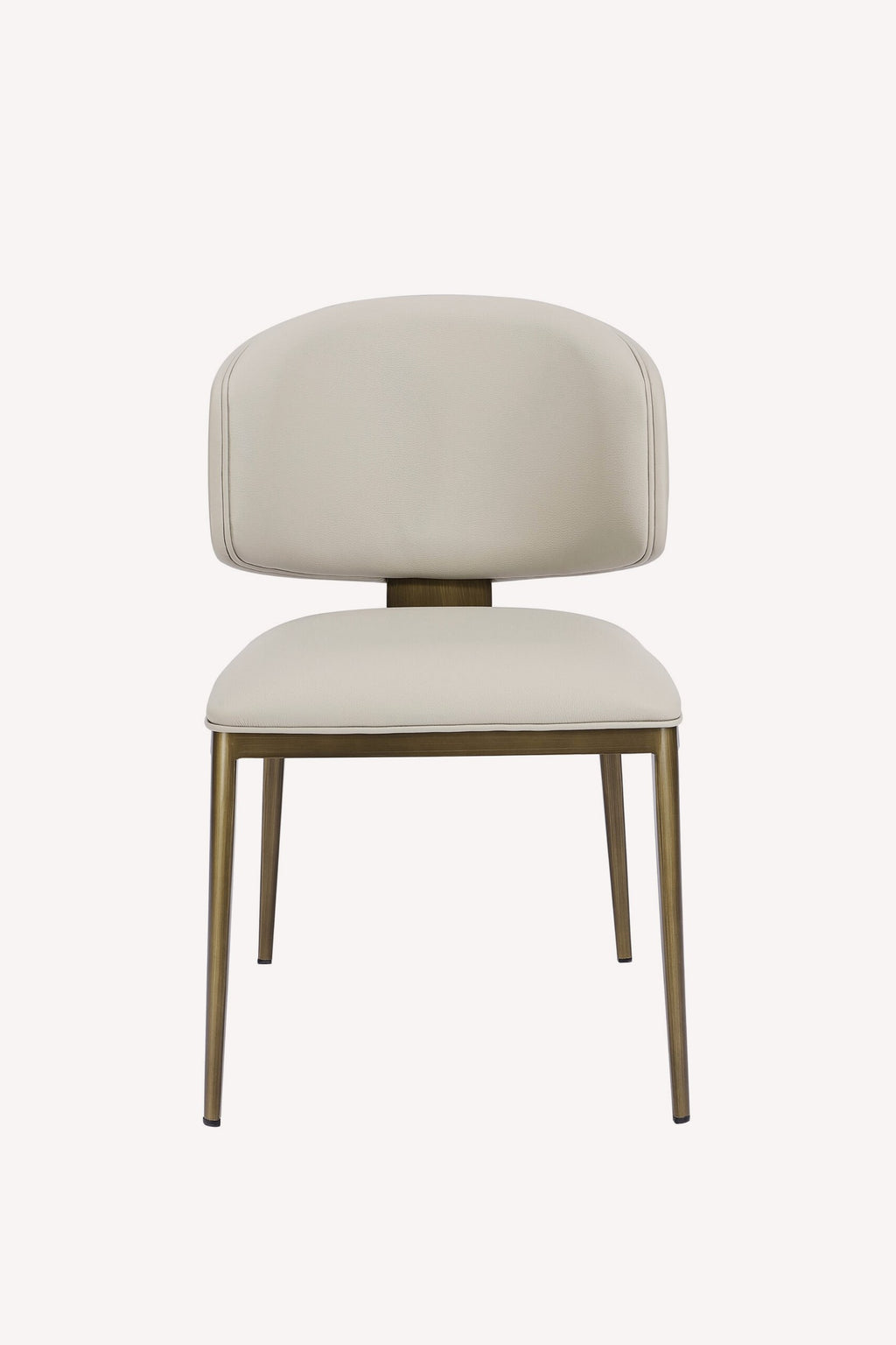 Leni vegan leather dining chair with brushed gold legs