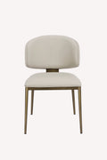 Leni vegan leather dining chair with brushed gold legs