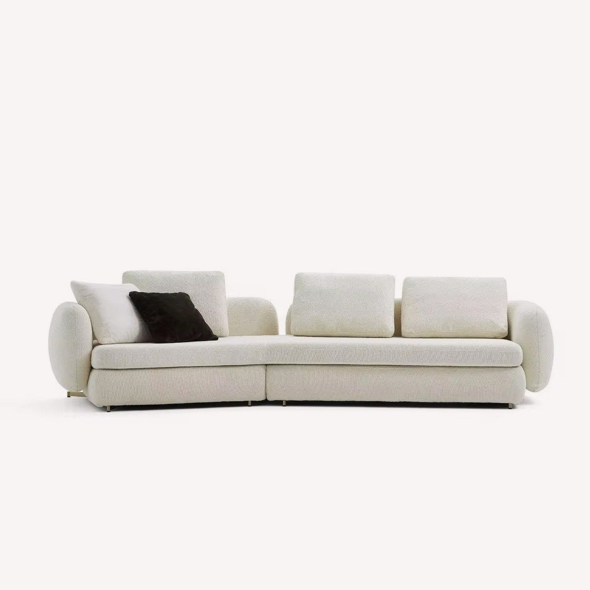 Bianca sculptural sofa with cylindrical bolster arms