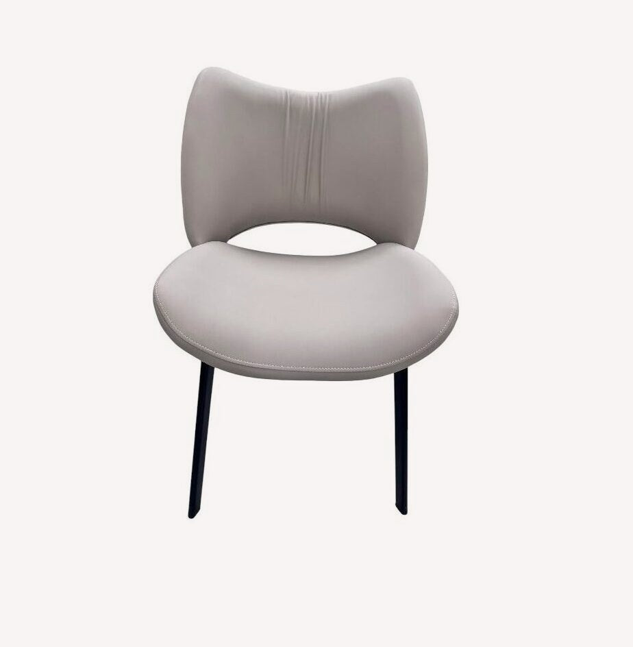 Moran light gray dining chair with butterfly shaped back