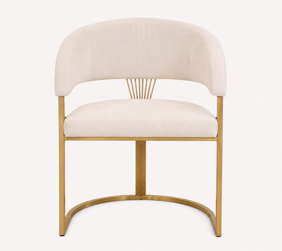 Bian cream velvet dining chair with stainless steel legs