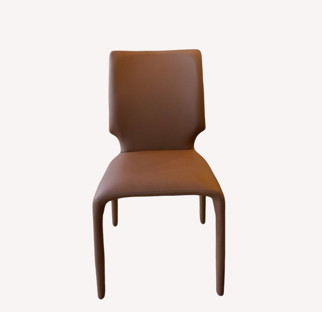Lee cognac fully wrapped dining chair