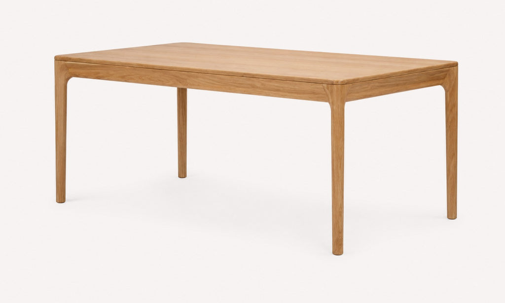 Timber solid wood extendable dining table with rounded corners