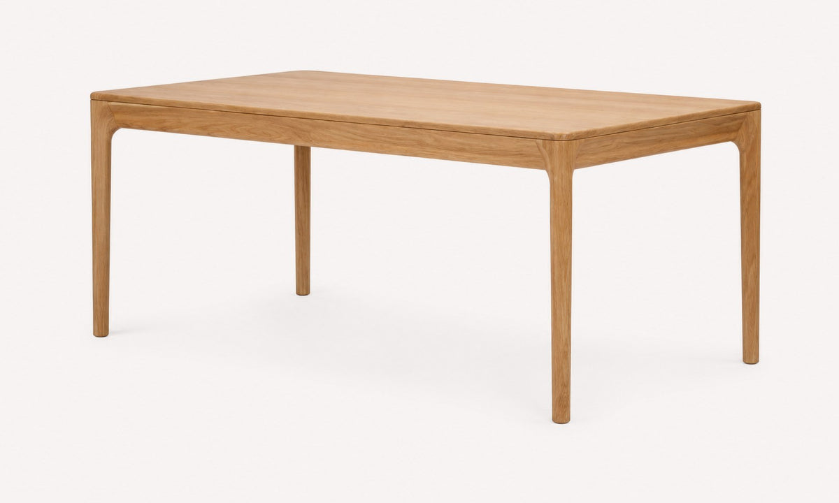 Timber solid wood extendable dining table with rounded corners
