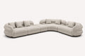 Solenne organic curved modular sectional in cream woven fabric