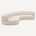 Riviera sculptural curved sofa in cream woven fabric