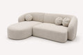 Bonbon curved cream bouclé chaise sectional