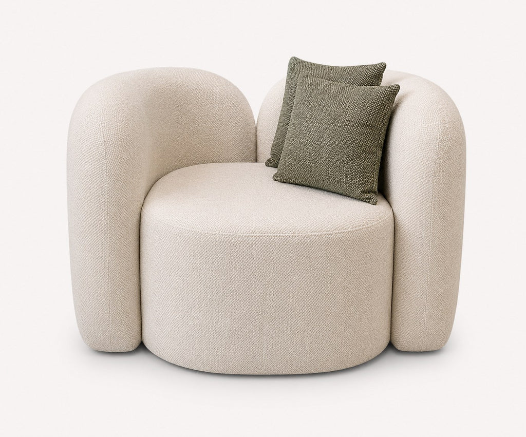 Panda wide rounded lounge chair