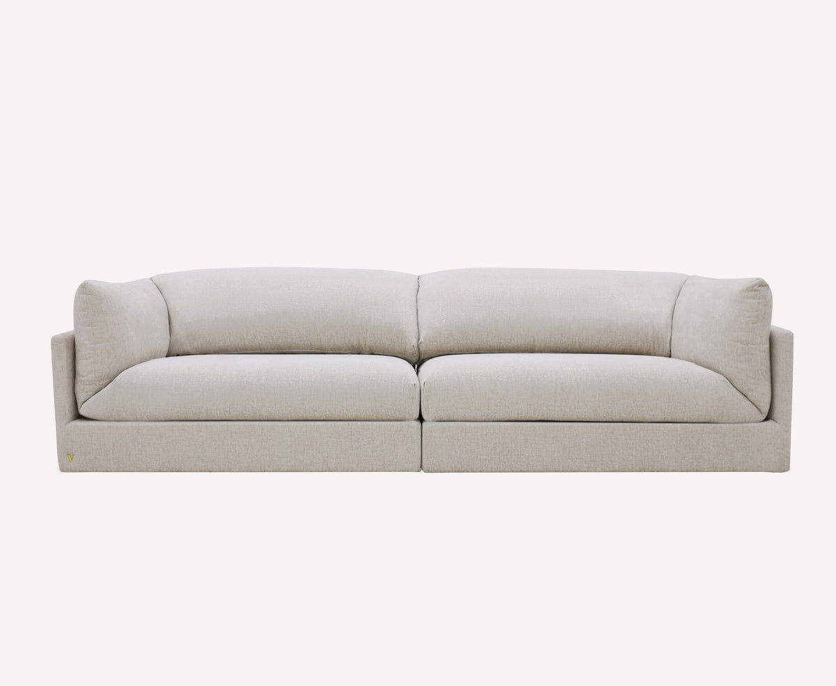 Zoey deep seat oatmeal sofa