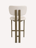 Luca counter stool in light Sahara vegan leather with bronze frame