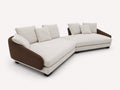 Como long low modern sofa with deep seats and contrast arms
