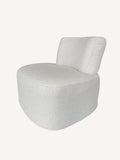 Roma round accent chair with brushed stainless steel back