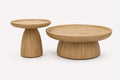 Castor set of two round natural ash coffee tables
