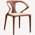 Yahalom solid wood dining chair with vegan leather seat