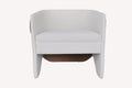 Double white tub chair with cognac underframe