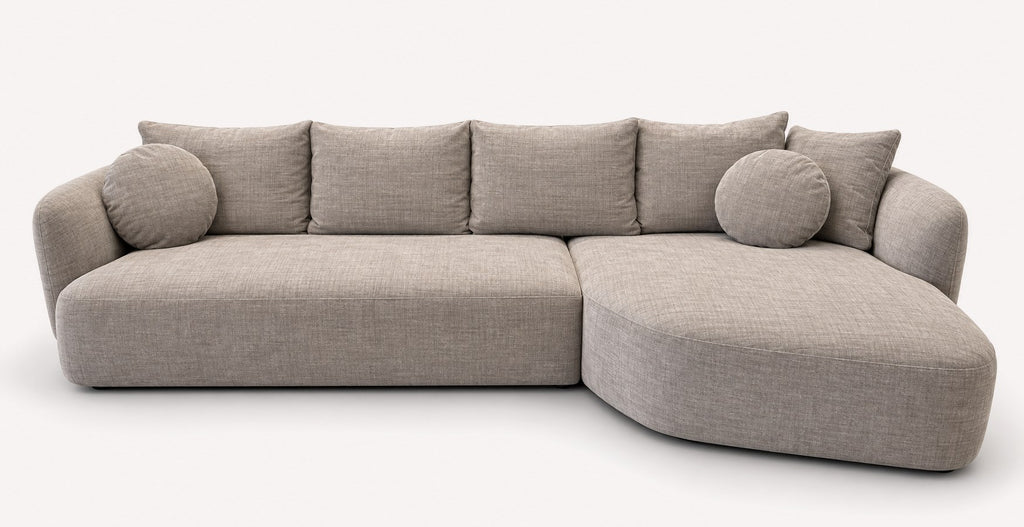 Audrey rounded deep-seat sectional with feather-filled cushions