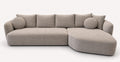 Audrey rounded deep-seat sectional with feather-filled cushions