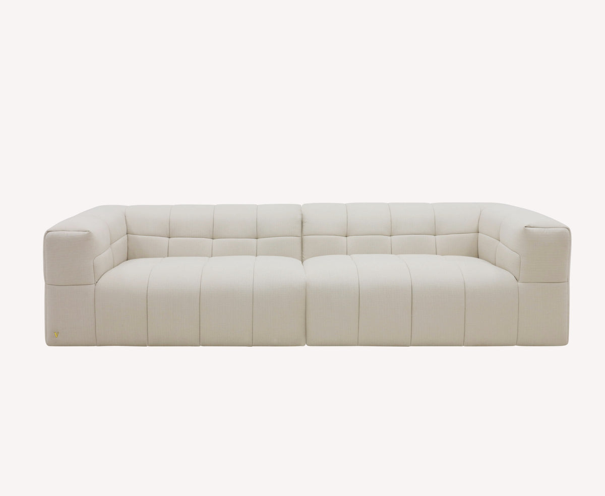 V2075 cream biscuit tufted sofa
