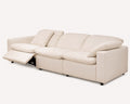 Marseille modern reclining sofa with oversized cushions in light fabric