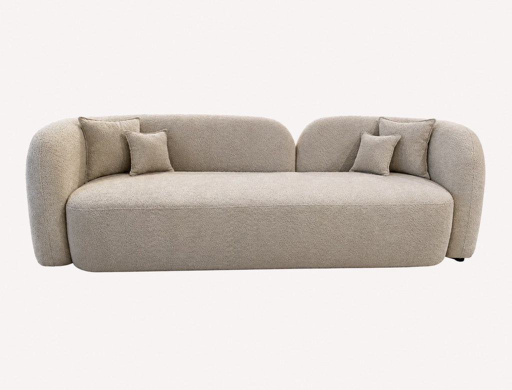 Panda organic rounded sofa with wide arms