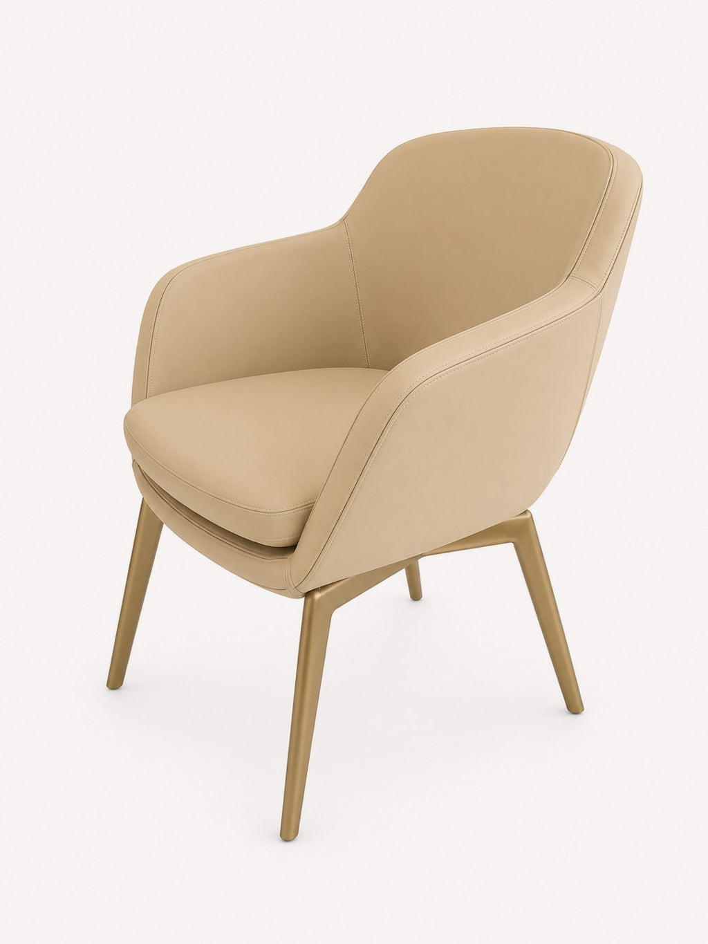 Vienna cream upholstered dining chair with matte gold legs