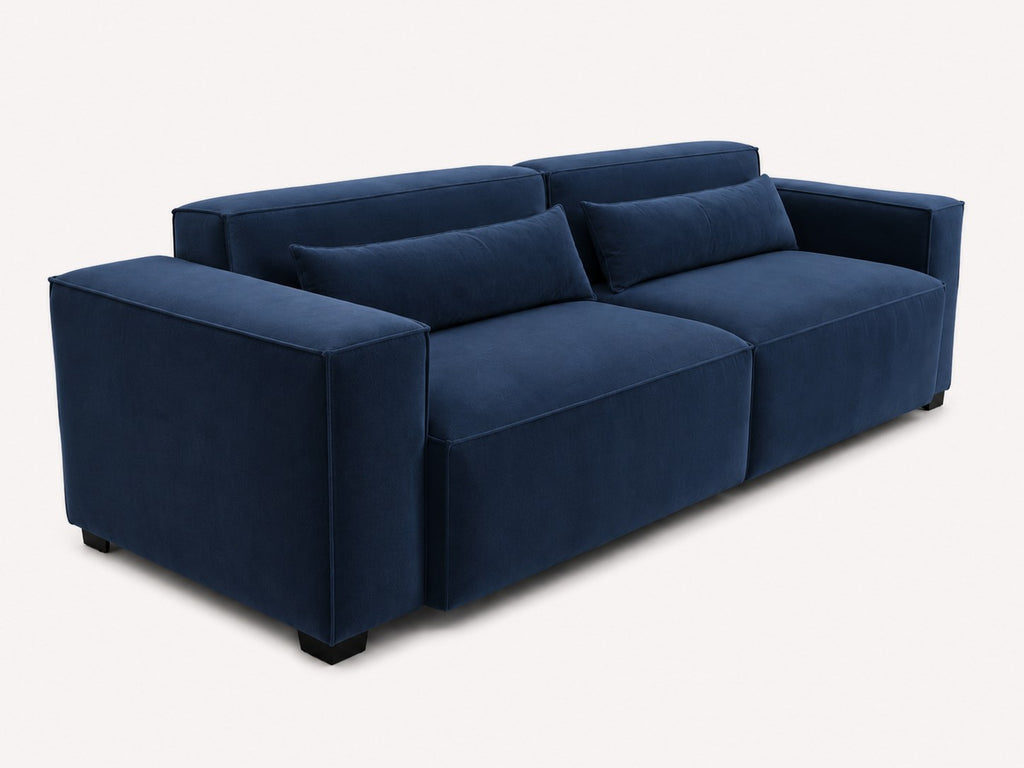 Dova modern velvet sofa with substantial arms