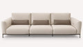 Amora modern power reclining sofa with faux leather accent pillows