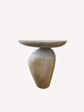 Milano travertine look sculptural side table