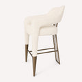 Dorian counter stool with stainless steel back accent