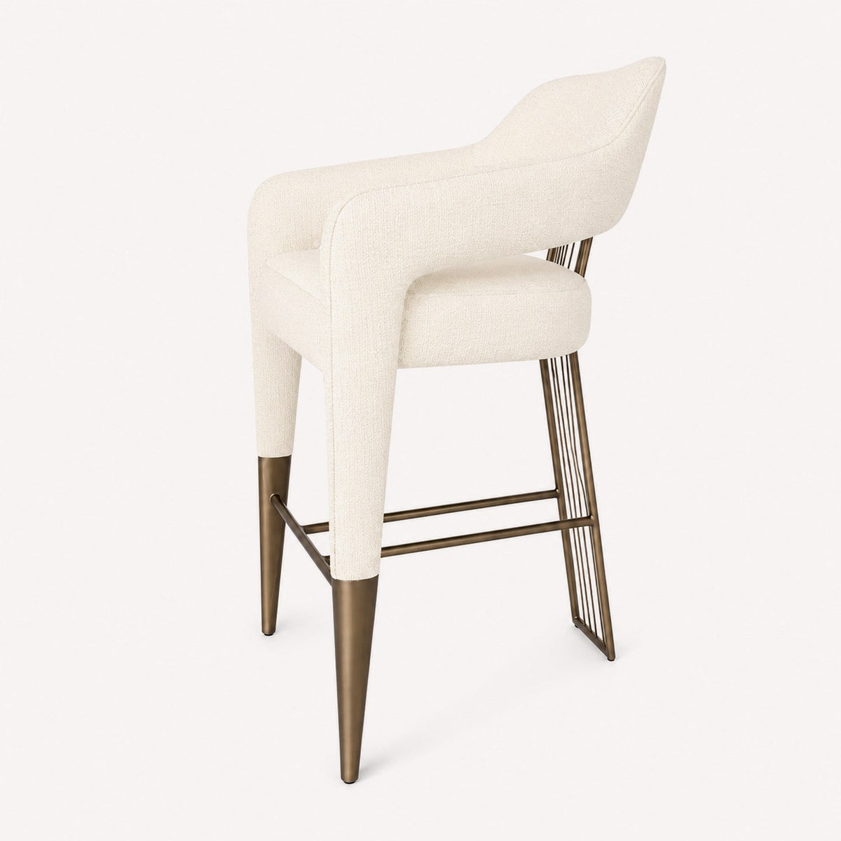 Dorian counter stool with stainless steel back accent