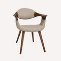 Hila solid wood dining armchair with vegan leather seat