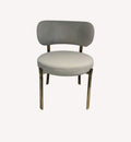 Hadas gray velvet dining chair with bolster back and gold legs