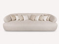 Grizzly natural fabric sofa with leather side straps