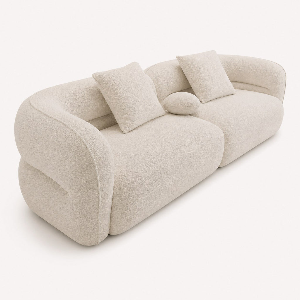 Mykonos rounded light bouclé sofa