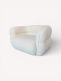 Mykonos oversized rounded lounge chair in light bouclé