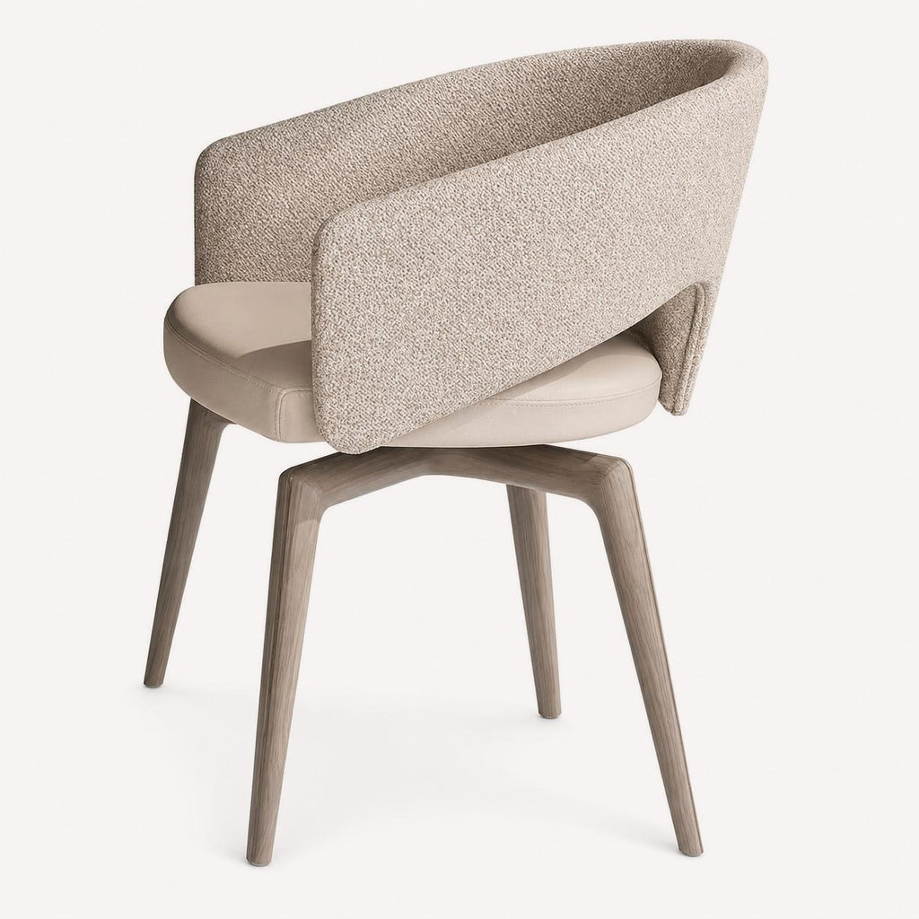 Rhodes upholstered dining chair on solid wood legs