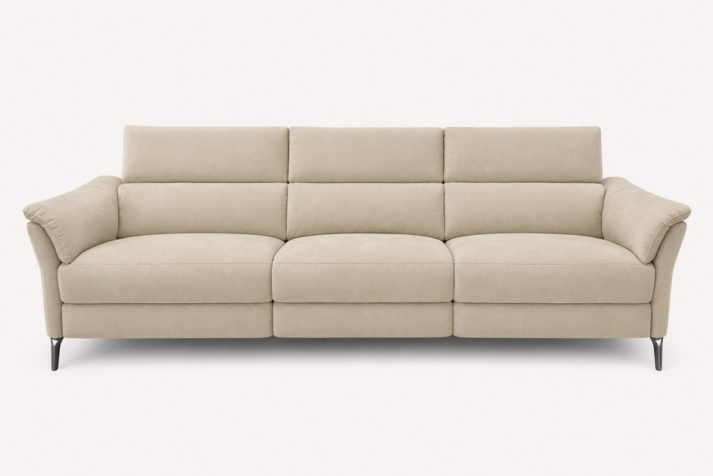 Keren power reclining sofa with adjustable headrests on metal legs