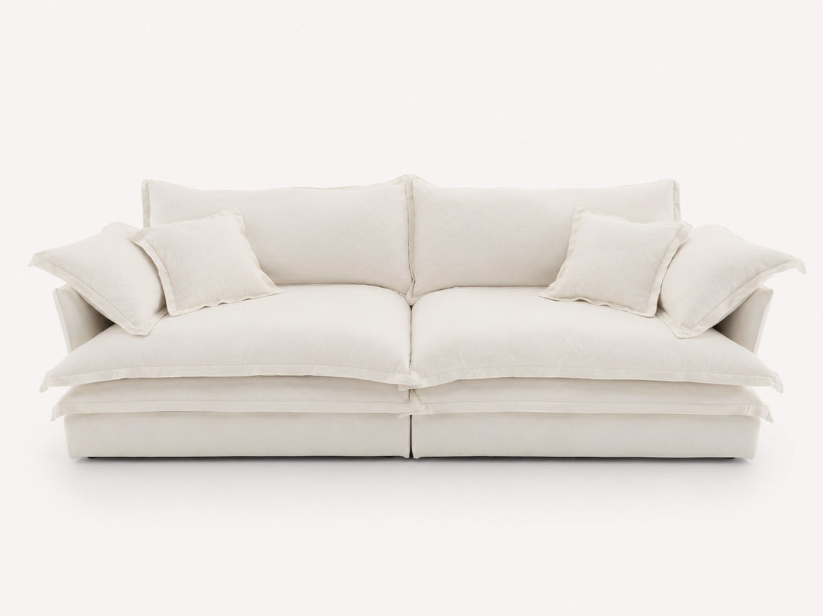 Lorraine low deep sofa with oversized cushions