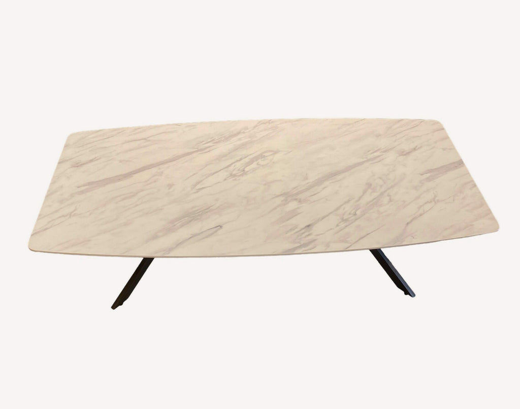 Mali marble look coffee table on slim black legs